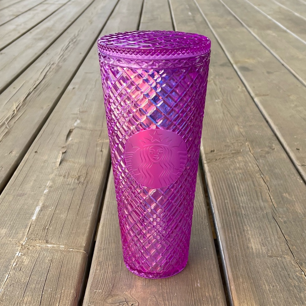 Starbucks Valentine’s 2021 Venti Purple Pink Taffy Iridescent Jewelled Tumbler
